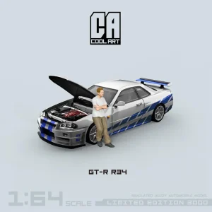 Cool Art Nissan Skyline R34 GTR Fast & Furious with Brian Figurine